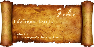 Fényes Leila névjegykártya